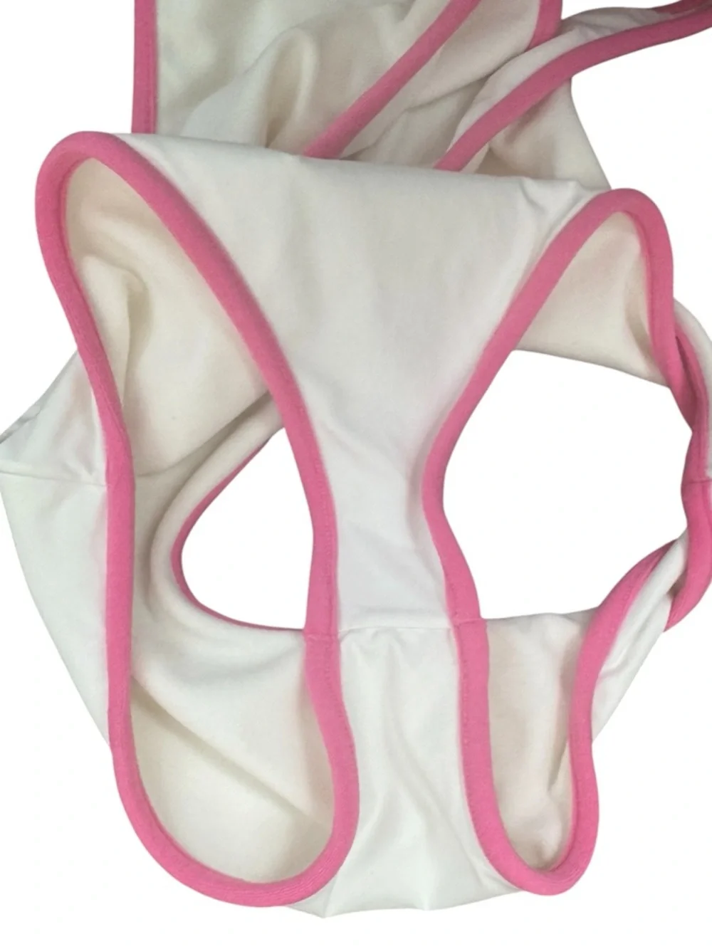 Frankie’s Bikinis Cash Terry one piece swimsuit White Pink sz Small